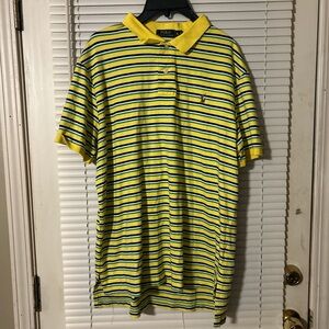 Ralph Lauren Yellow and Blue Striped Polo Shirt